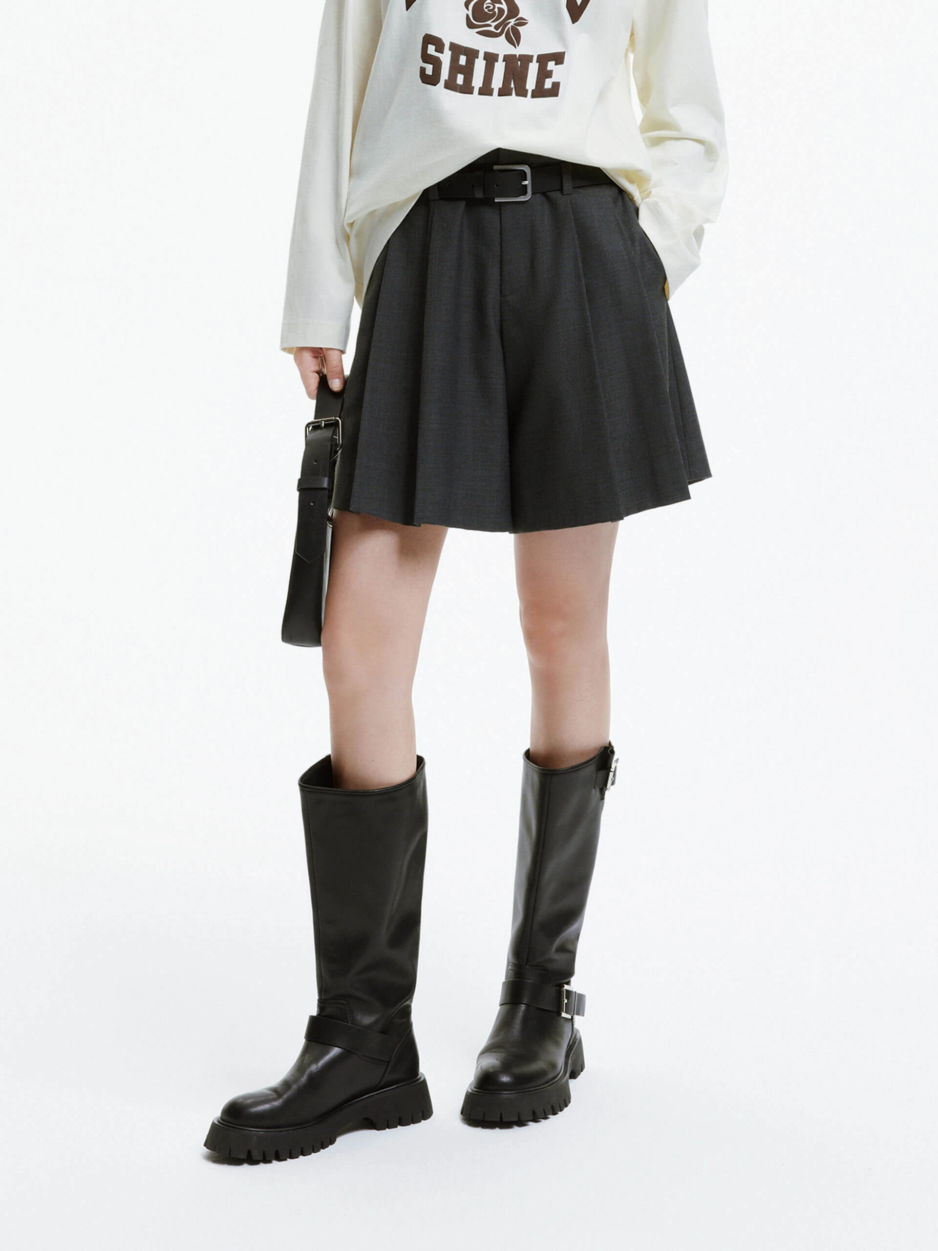 Tear Resistant Design Cozy Design A-line Belt Shorts