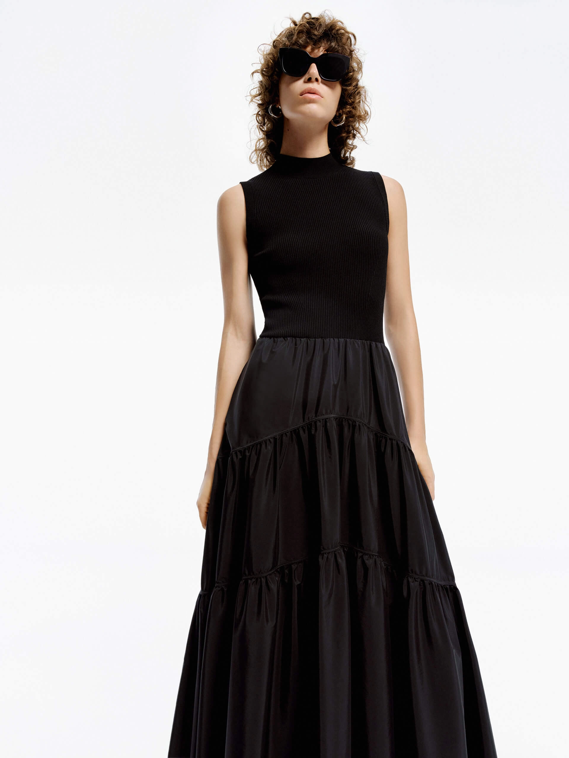 A-line Paneled Dress Cool Structure Soft Profile