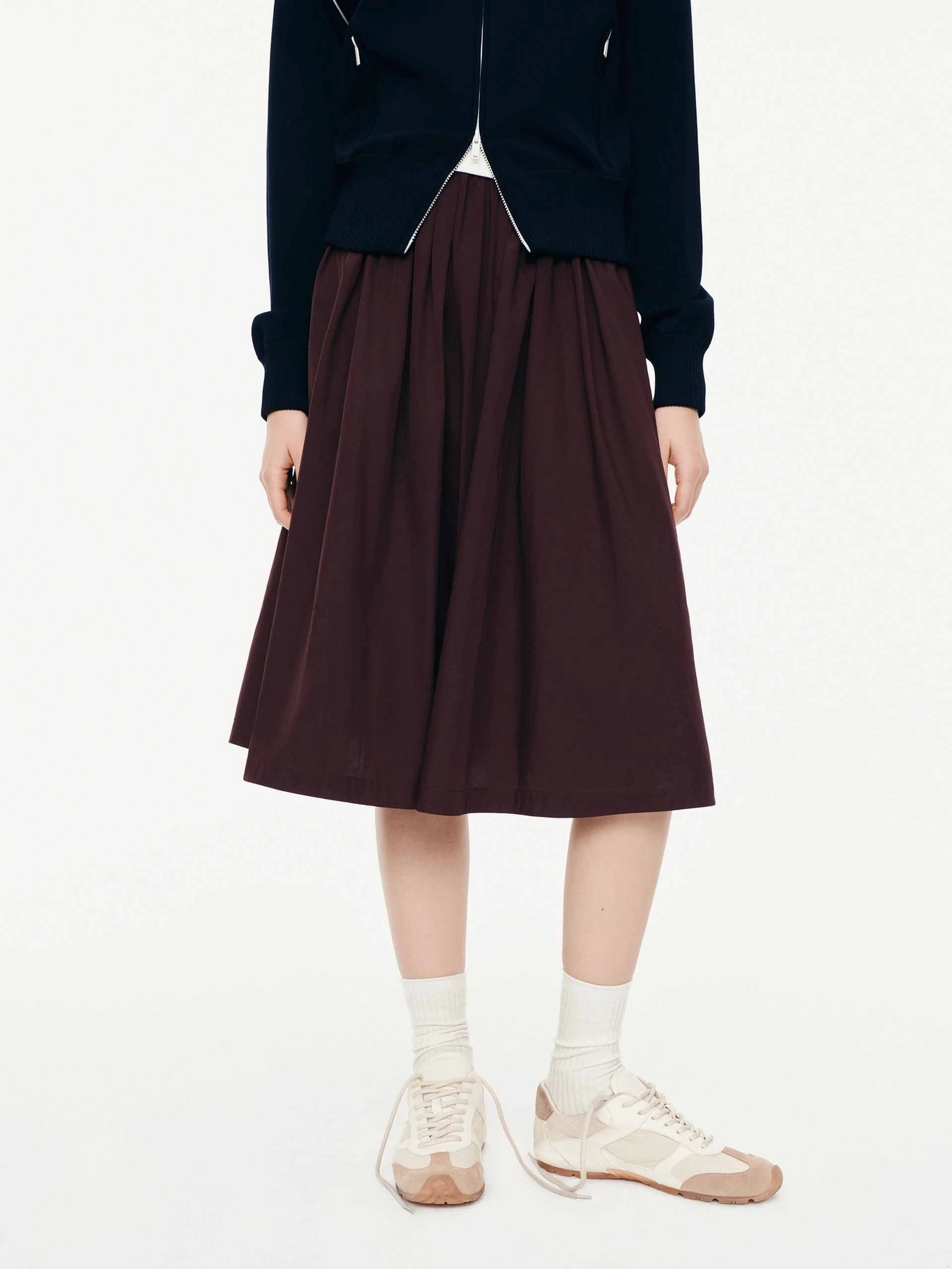 A-line Pleated Midi Skirt ReinforcedSeams