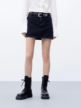 A-line silhouette Denim Skirt Packable Fit