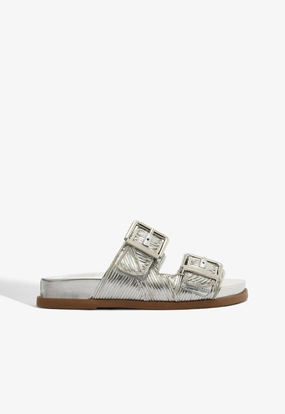 Sandal Straps Lupita Buckle Sporty Metallic Sandal
