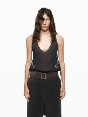 MidweightJersey ErgonomicShape Include Tie Sheer Tank Top