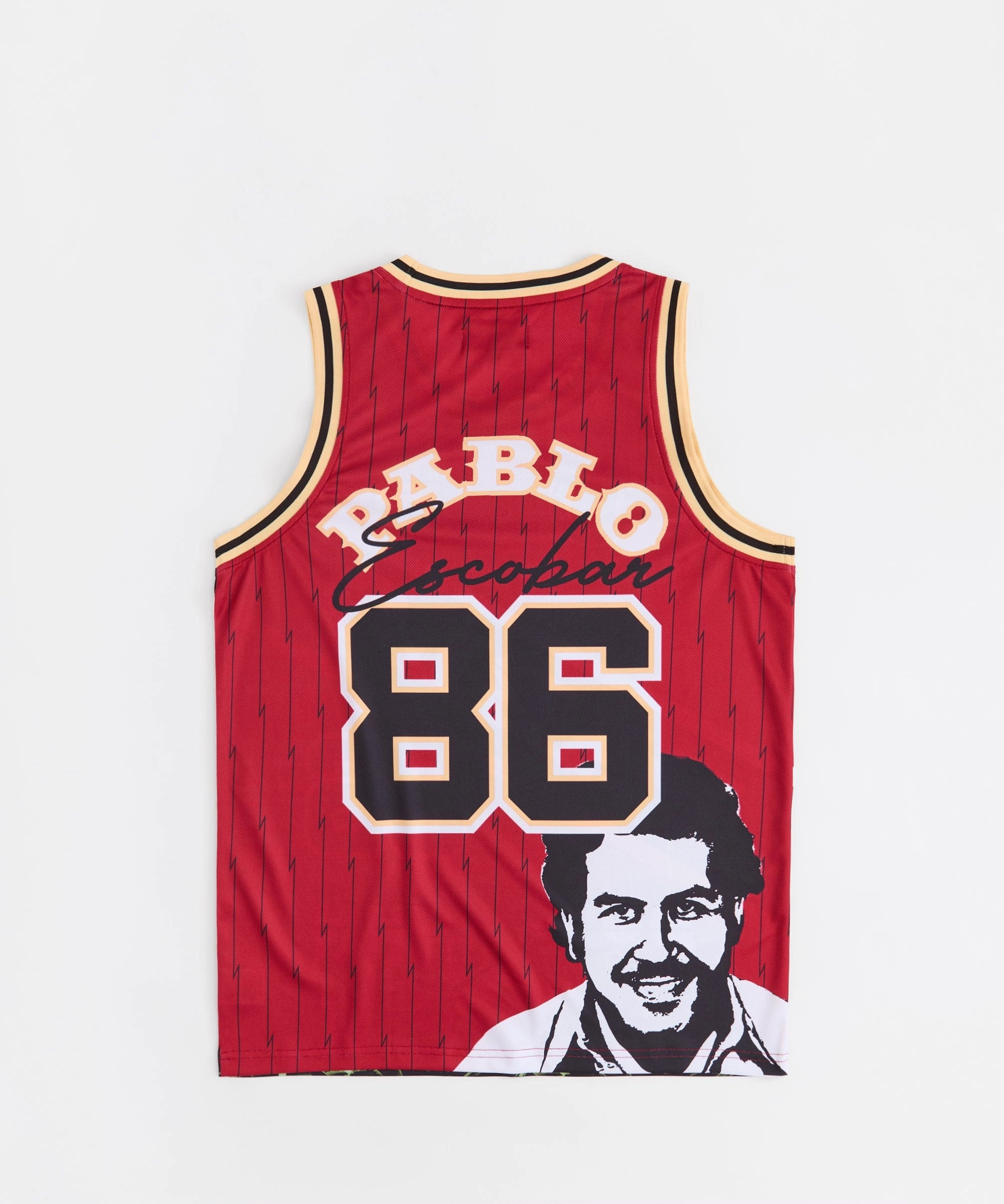 Pablo Basketball Jersey - Red Ribbed Neckline