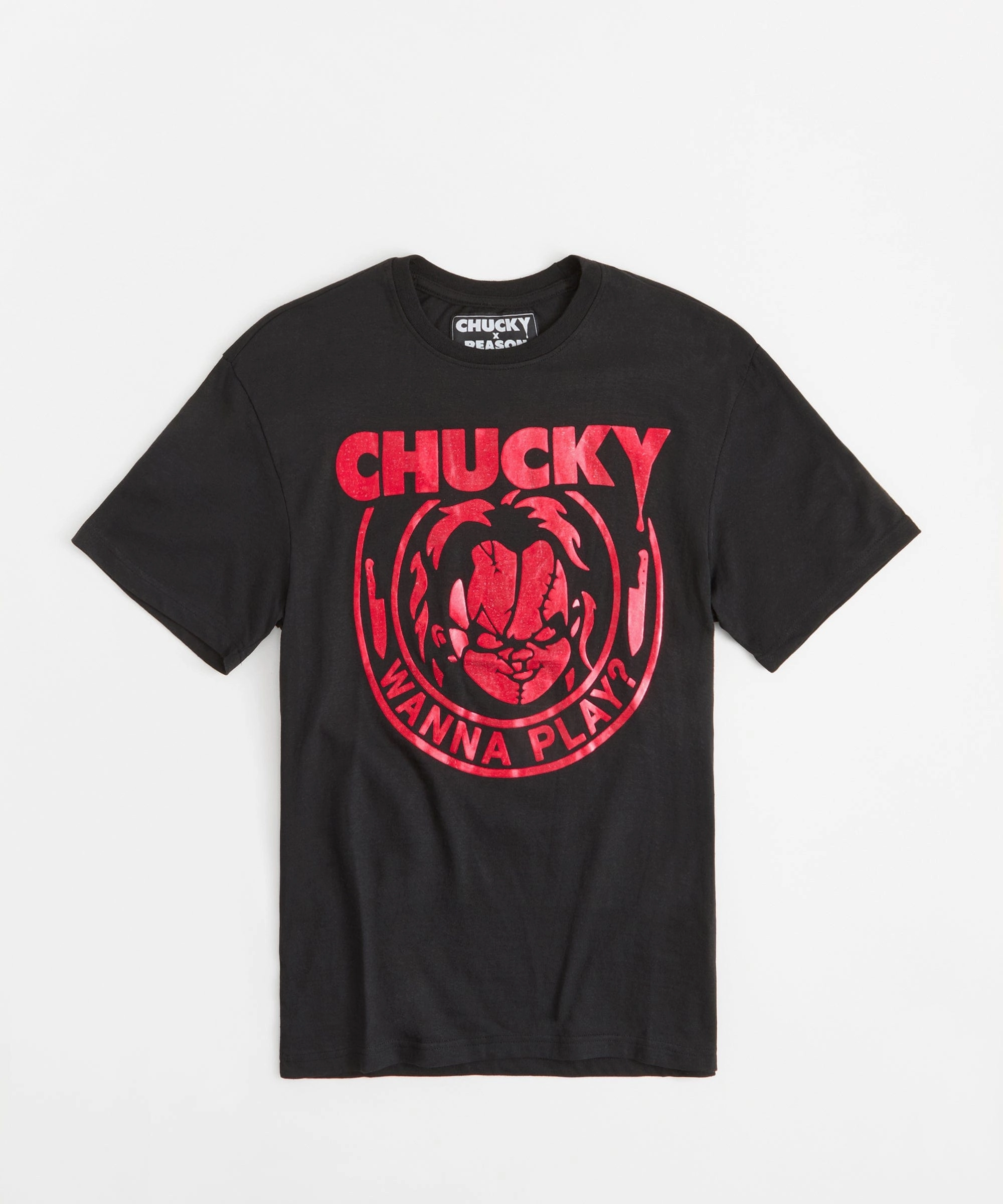 MinimalistDesign Chucky Metallic Foil Short Sleeve Tee - Black