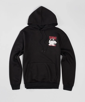 Scarface Tony Back Print Hoodie - Black Lightweight