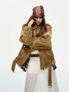 Comfortable fit Corduroy Bomber Jacket