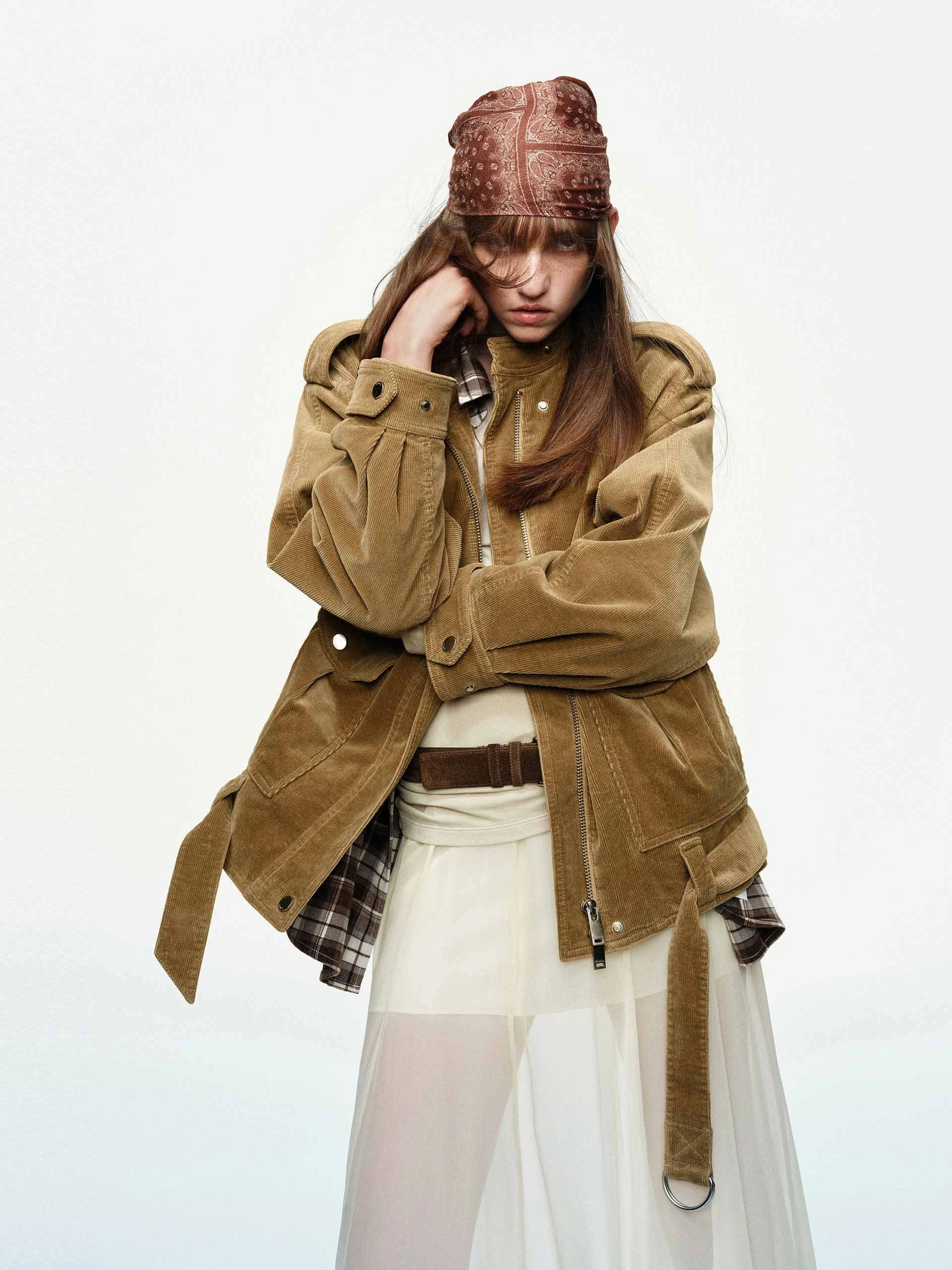 Corduroy Bomber Jacket Recycled Material Blend