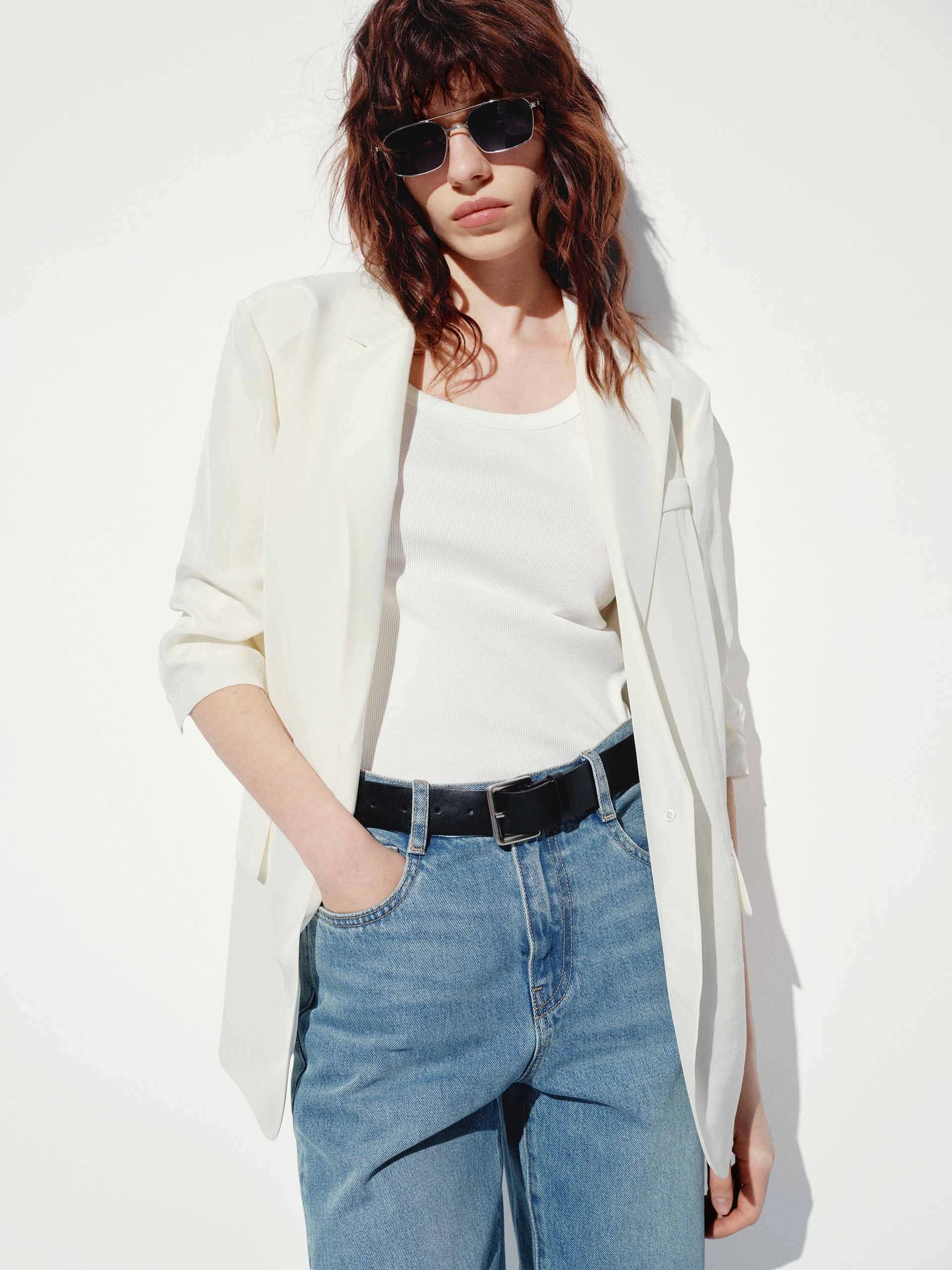 Cold Day Look stain resistant coating Padded Shoulders Relaxed Blazer
