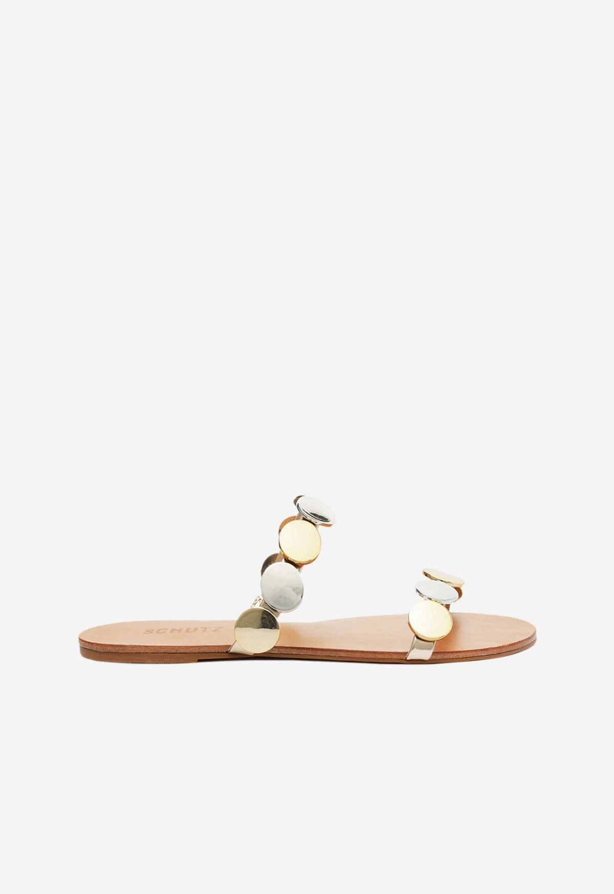 Open Fest Cushioned Comfort Acacia Platina Leather Sandal
