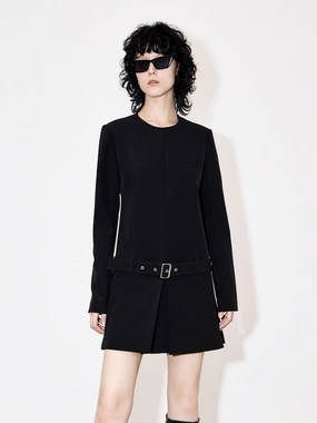 Easy Layering Acetate Blend Dress with Belt