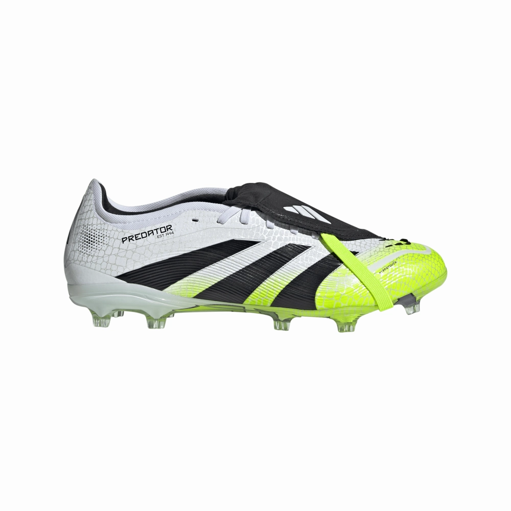Lace   Up Closure Adidas Predator Pro Fold-Over Tongue FG Football Boots (Cloud White/Core Black/Lucid Lemon)