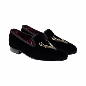 Stags Head Black Velvet Eco Friendly Material Blend