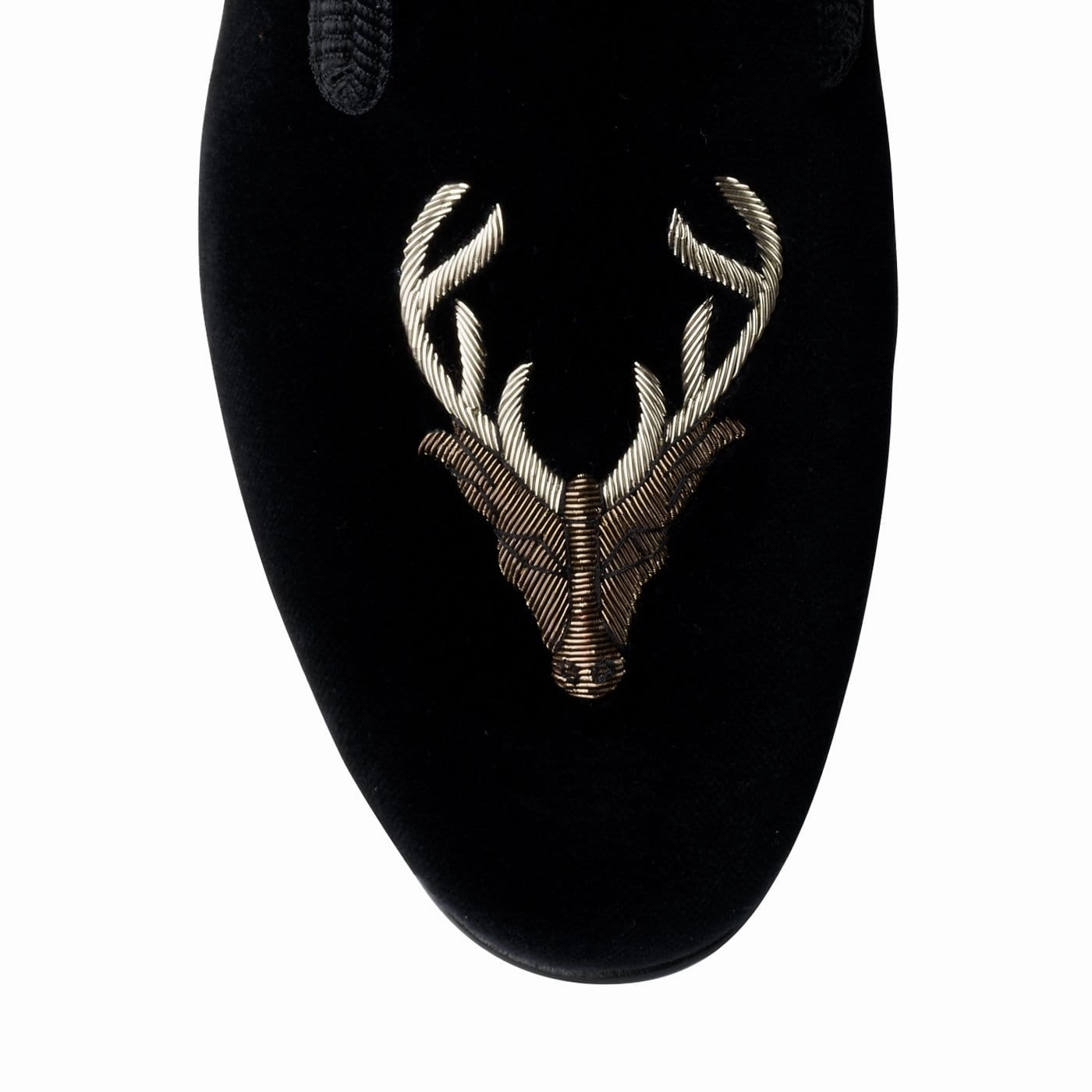 Effortless Footwear Stags Head Black Velvet