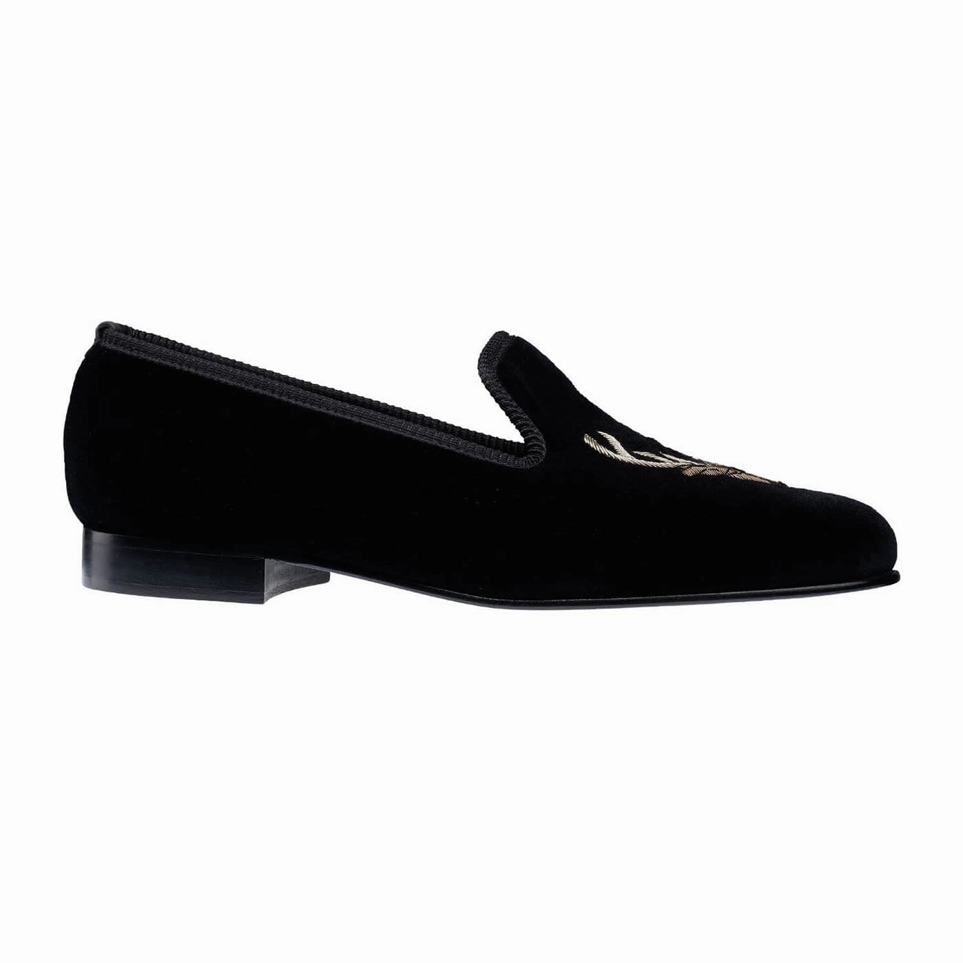 Stags Head Black Velvet Quick Relax Sandals