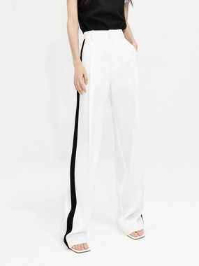 slim cut Contrast Trim Suit Pants