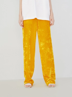 Cozy Look Utility pocket Velvet Straight Leg Pants