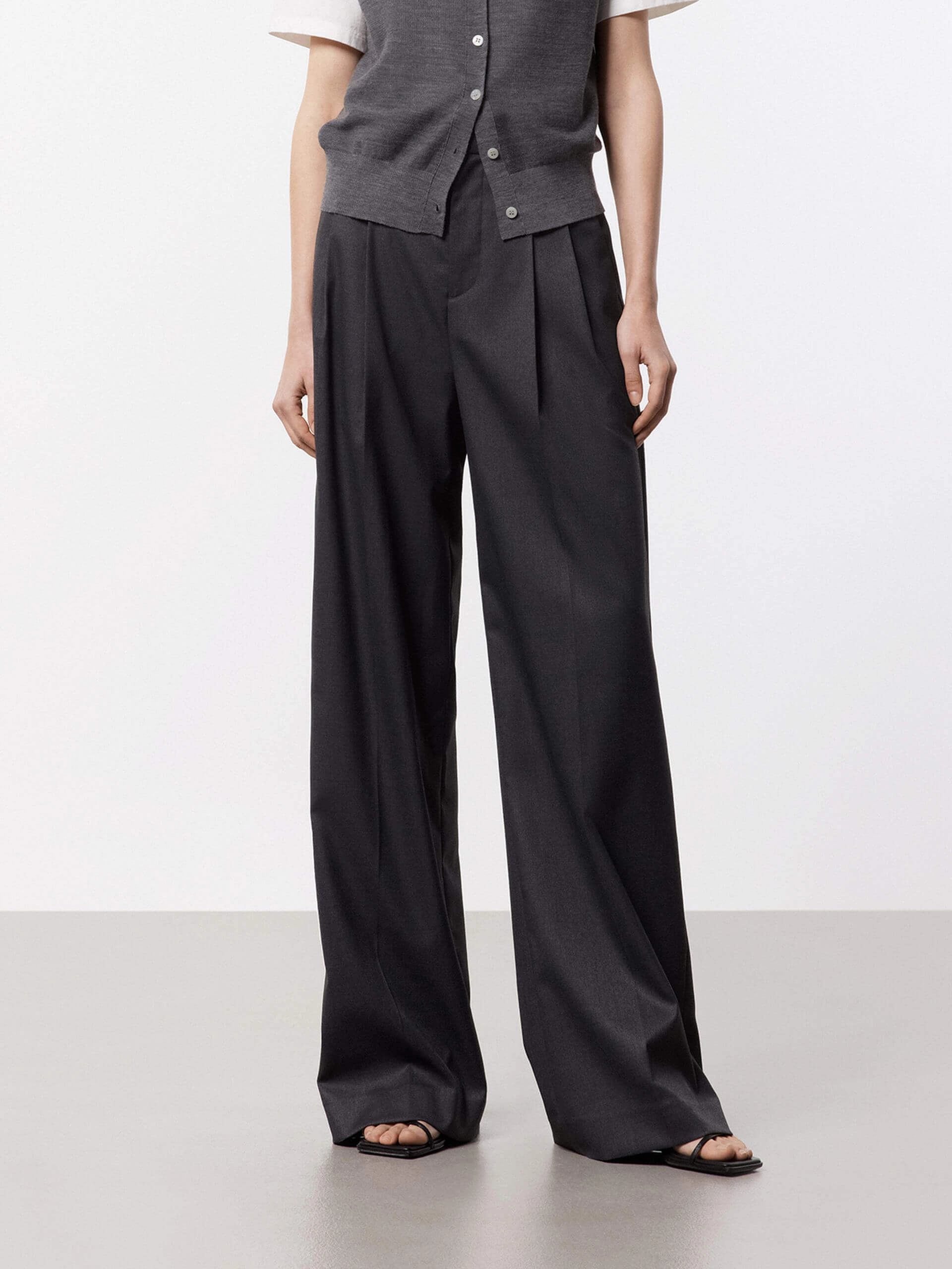 Straight Leg Tailored Pants Urban Look Chilly Layering