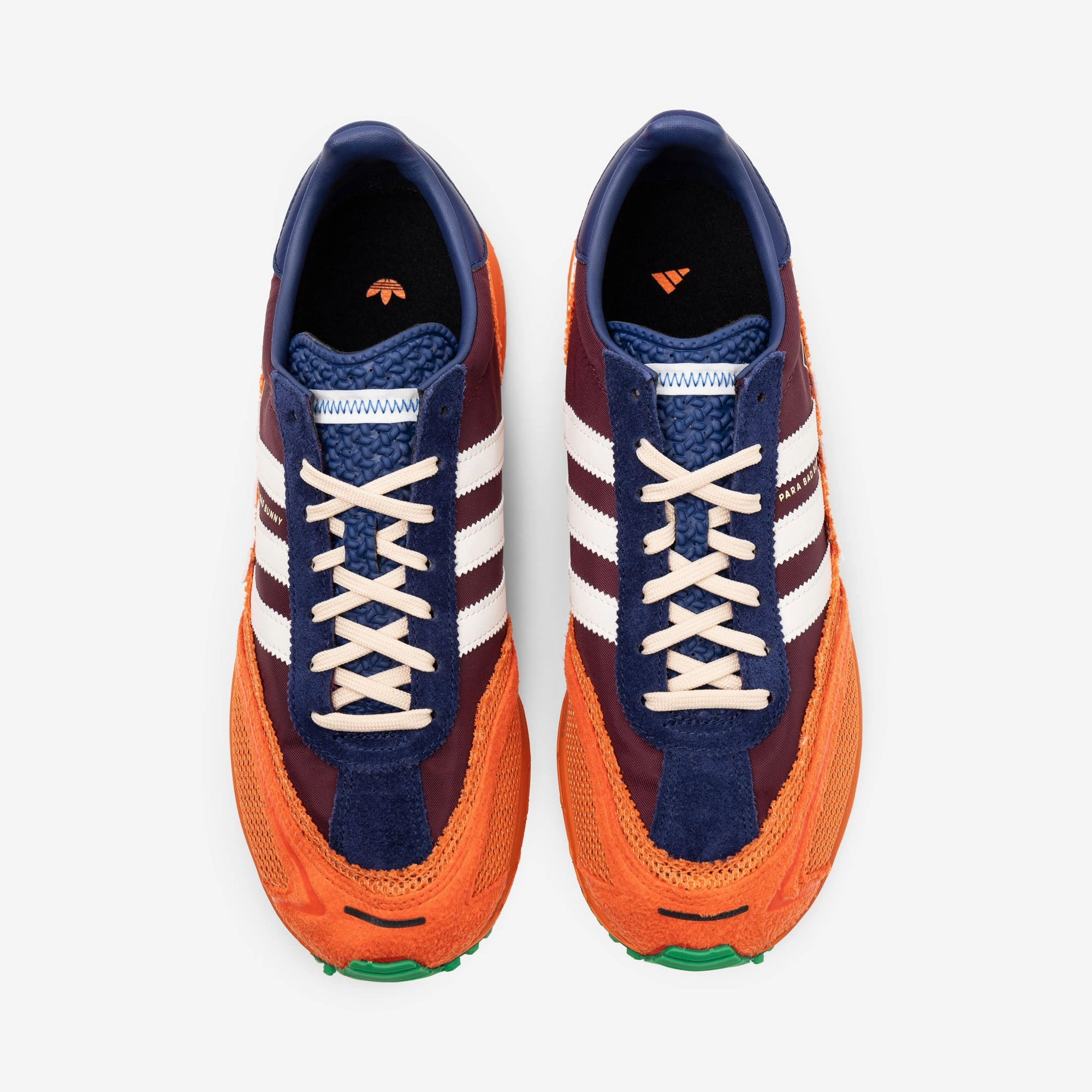 adidas x Bad Bunny Adizero SL 72 Maroon / Semi Solar Orange lightweight foam