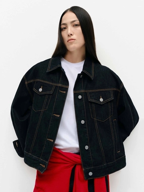 Cotton Blend Cropped Jacket Essential Style