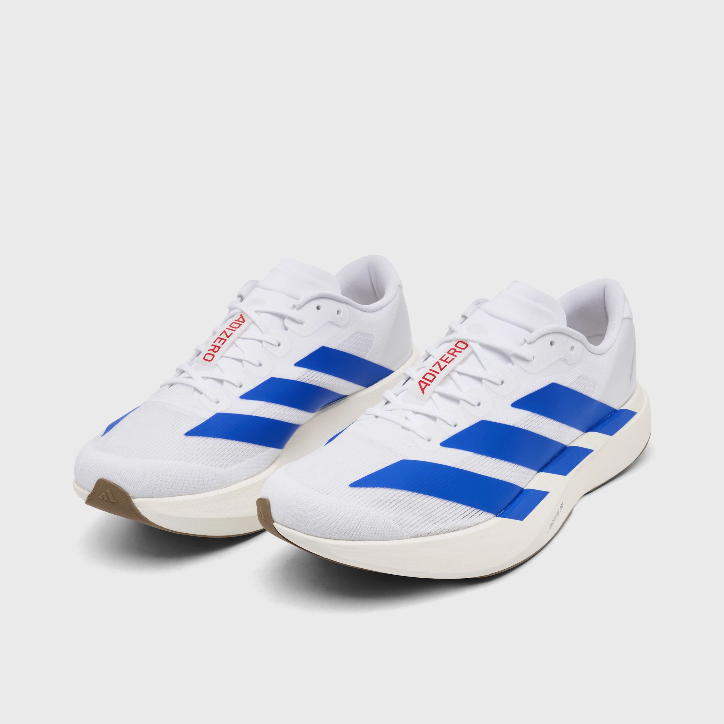 adidas Adizero EVO SL White / Blue - Blue Pressure Dispersion System Traction Lug Configuration