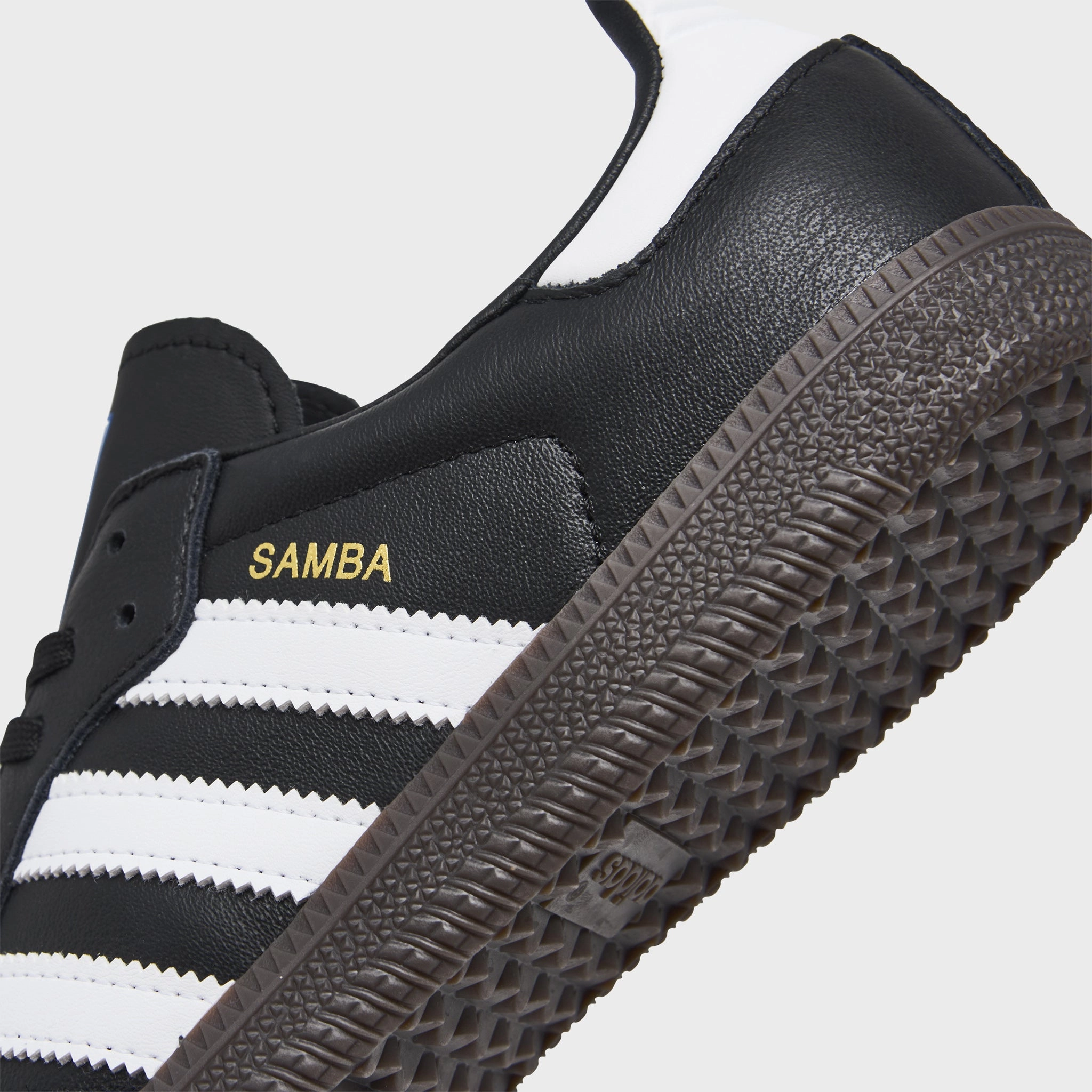 adidas Children's Samba OG Core Black / Footwear White - Gum Compression Resistant EVA Cushioned Heel Cradle