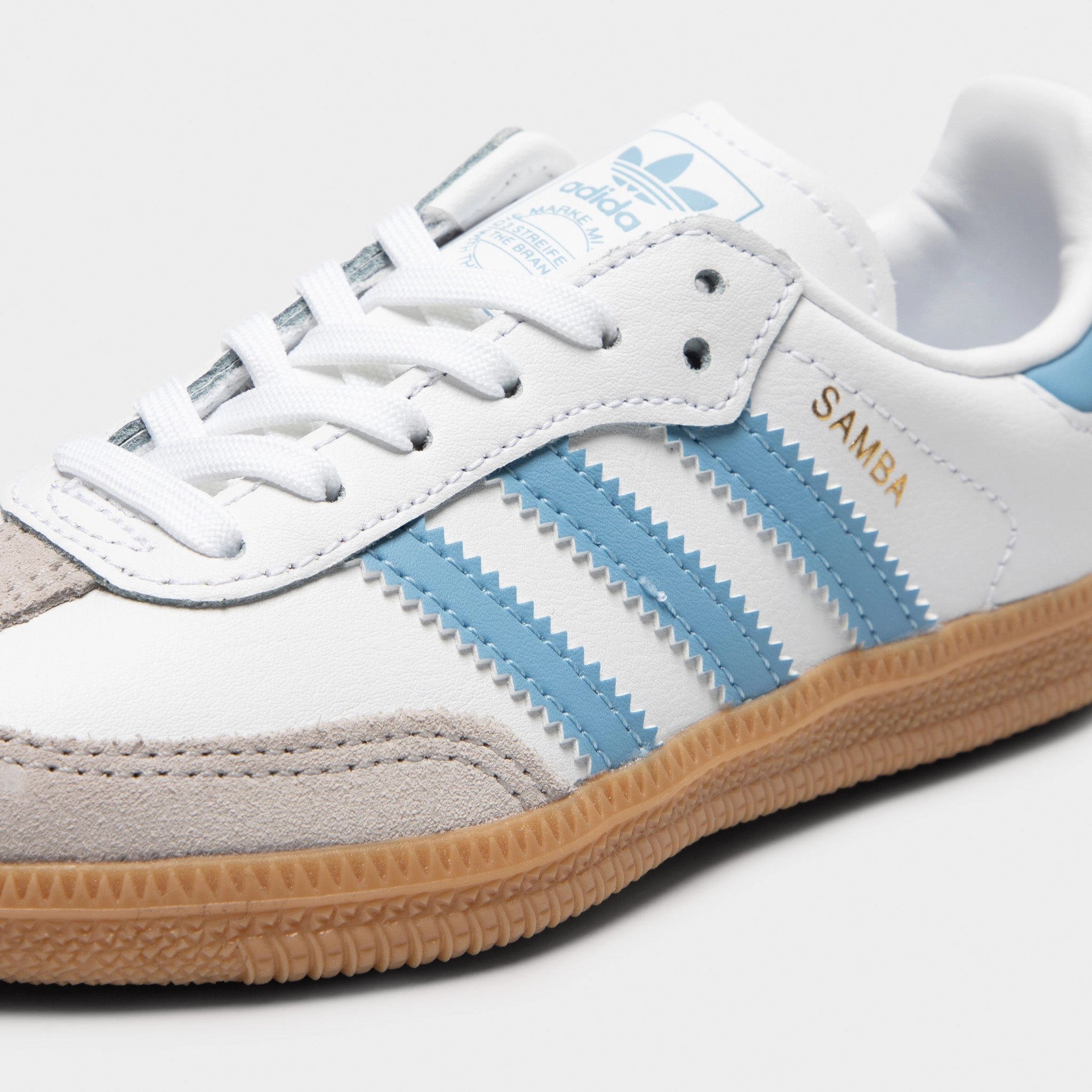 adidas Children's Samba OG White / Ash Blue - Gum Sneaker Performance