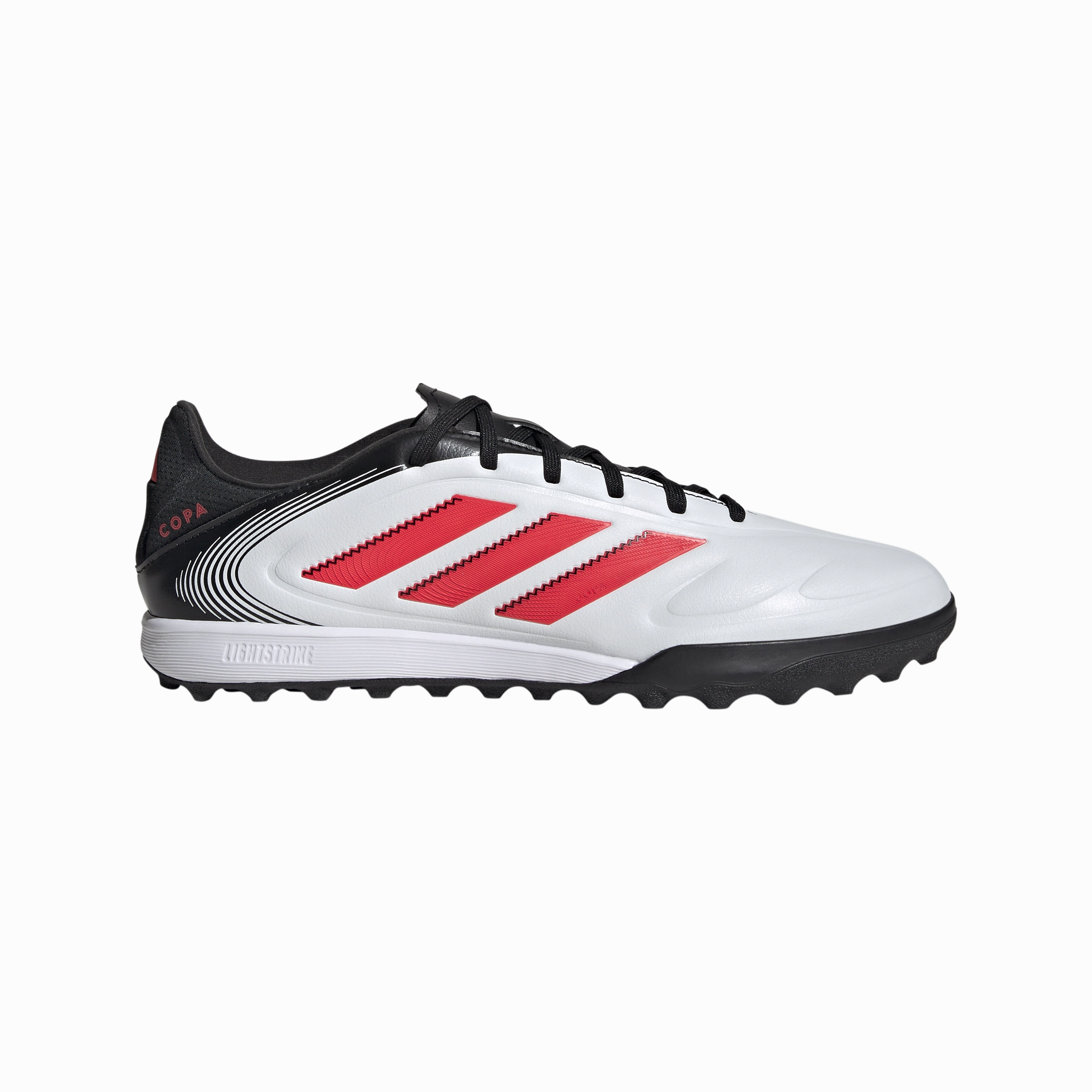 Adidas Copa Pure 3 League TF Turf Football Shoes (Cloud White/Lucid Red/Core Black) Run Style