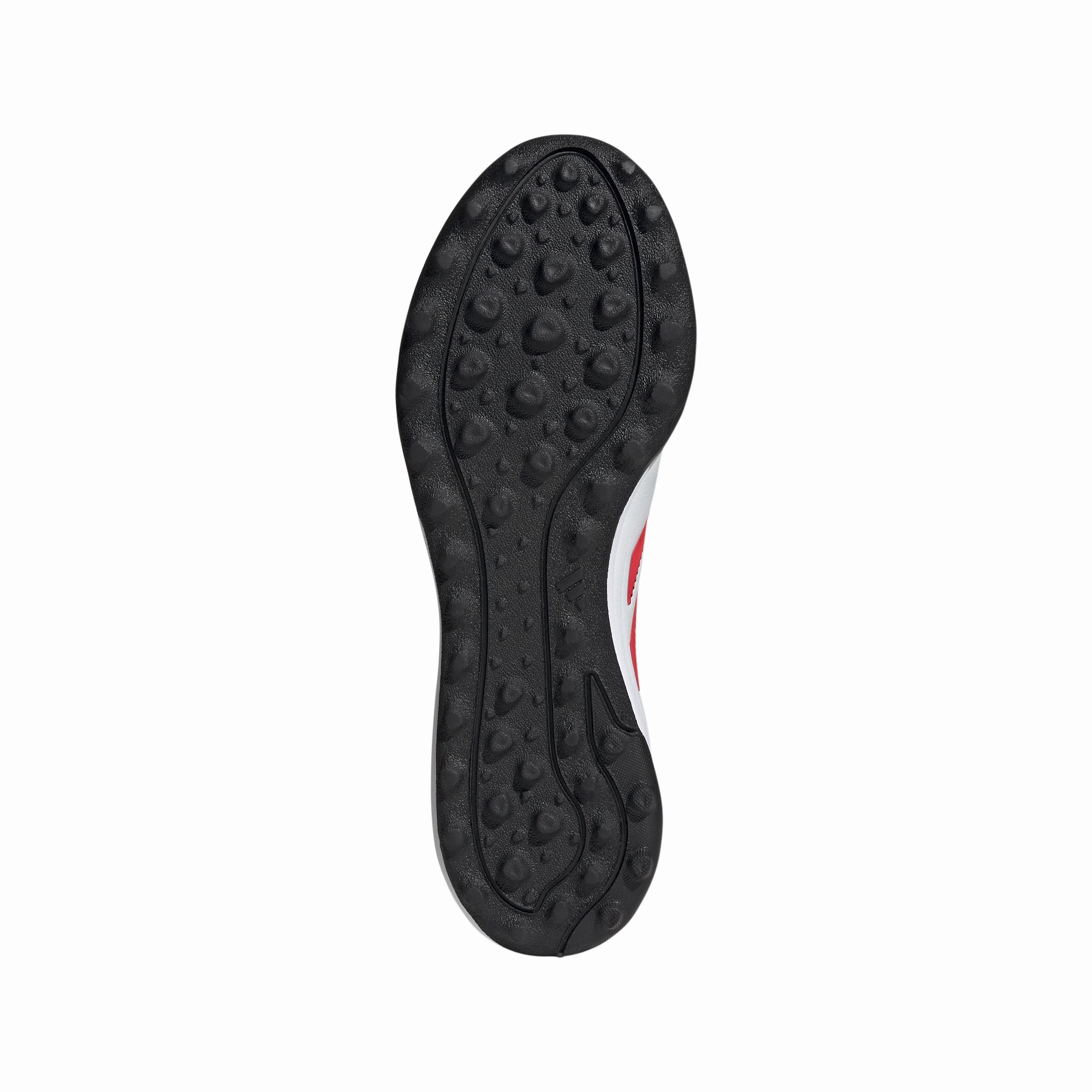 Layered cushioning All-around traction Adidas Copa Pure 3 League TF Turf Football Shoes (Cloud White/Lucid Red/Core Black)
