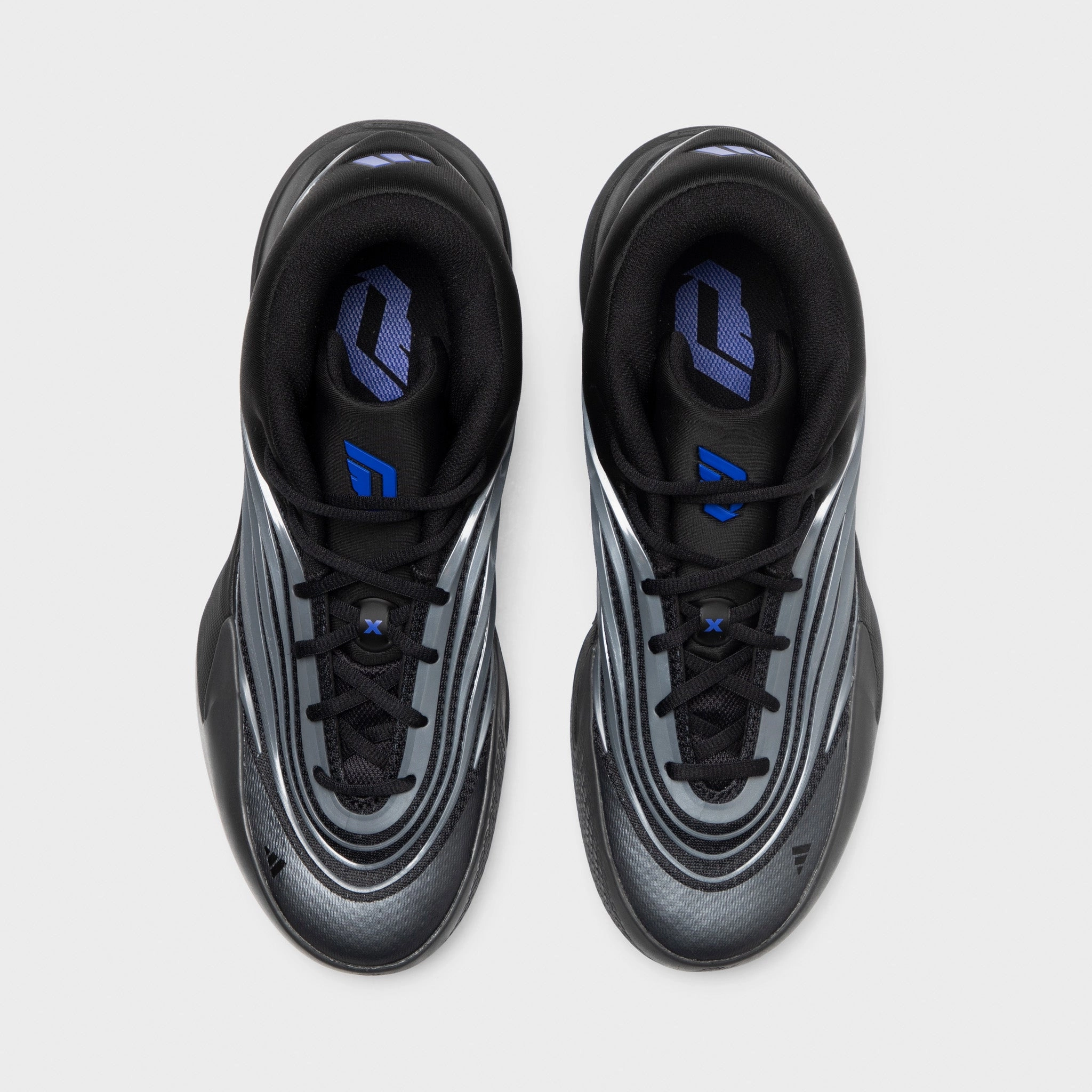 adidas Dame X Black / Iron Mountain - Lucky Blue Slip Resistant Tread