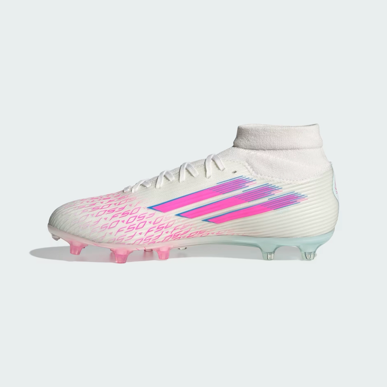 Vegan Synthetic Leather Adidas F50 Women's Sparkfusion League FG/AG Football Boots (Cloud White/Lucid Pink/Cloud White)