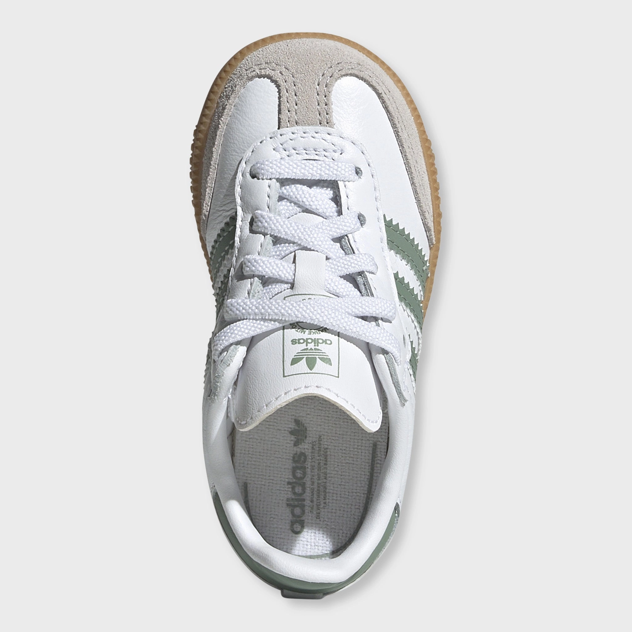 adidas Infants' Samba OG White / Silver Green - Gum Supportive grip Adaptive Cushion Stack