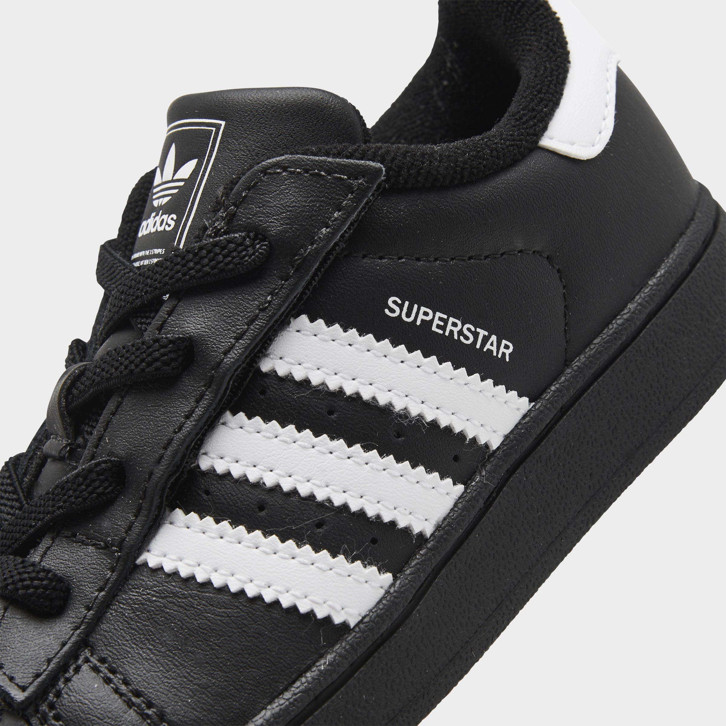 adidas Infants' Superstar II Black / White Back friendly Fashion Fit