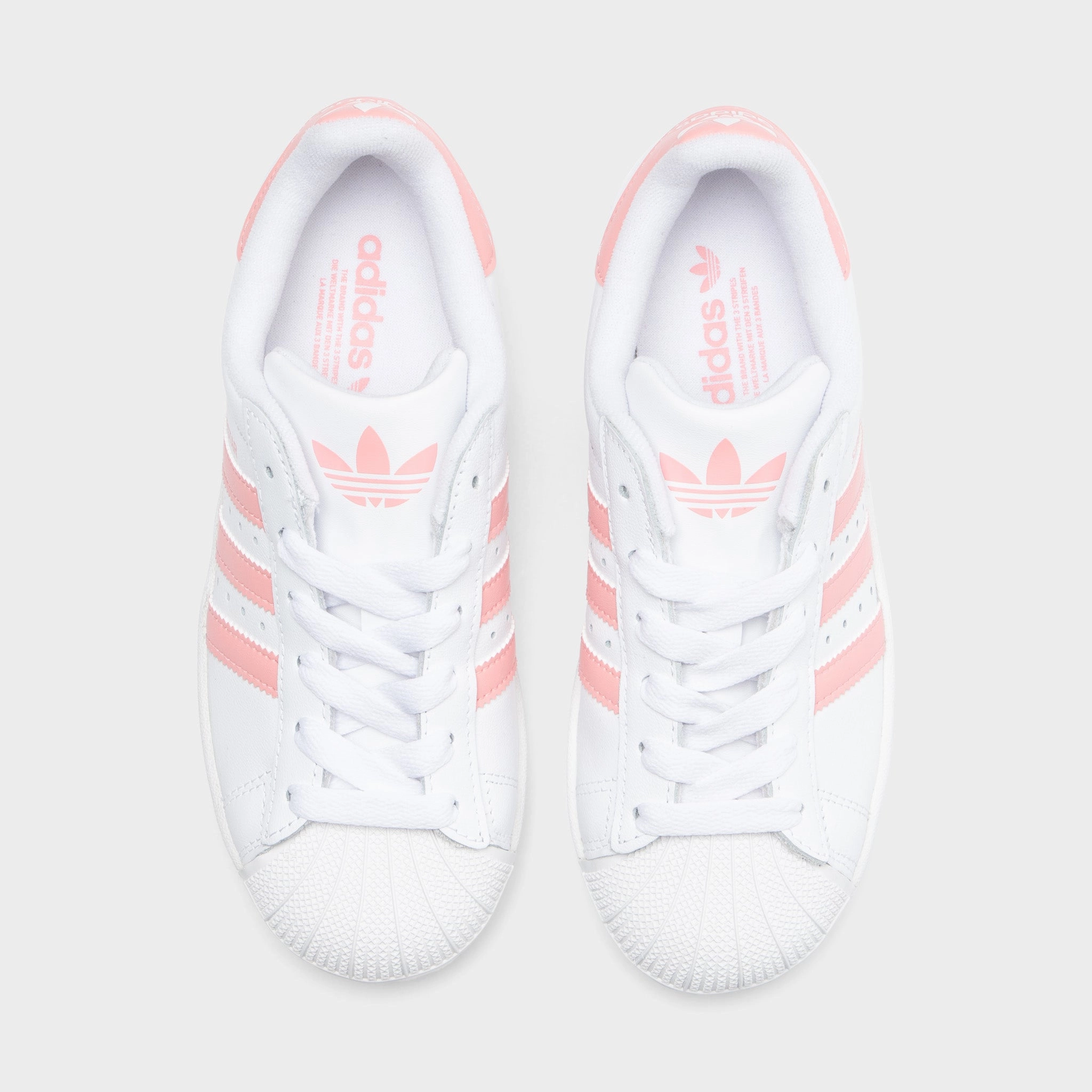 adidas Junior's Superstar 2 White / Semi Pink Spark Breathable piece