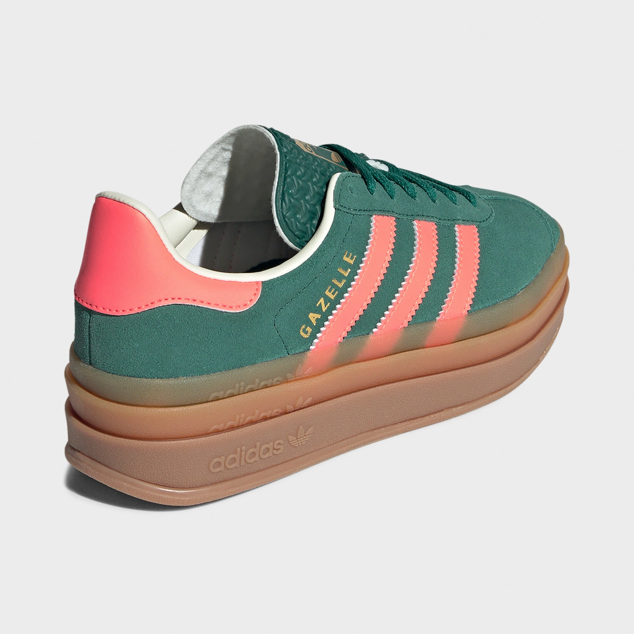 Performance Flex Heel Counter Structure adidas Juniors' Gazelle Bold Green / Orange