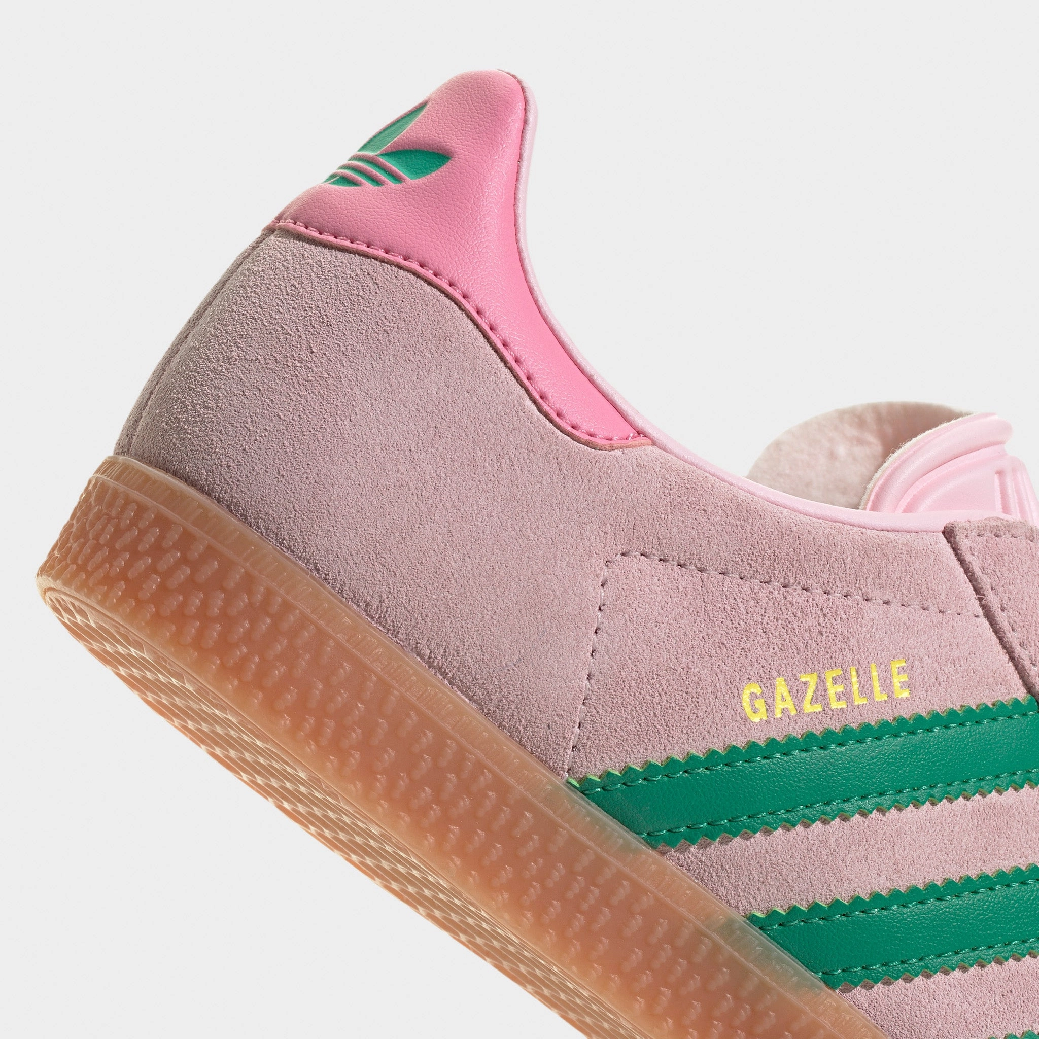 adidas Juniors' Gazelle Clear Pink / Court Green - Bliss Pin Zonal Flexibility Synthetic Overlay