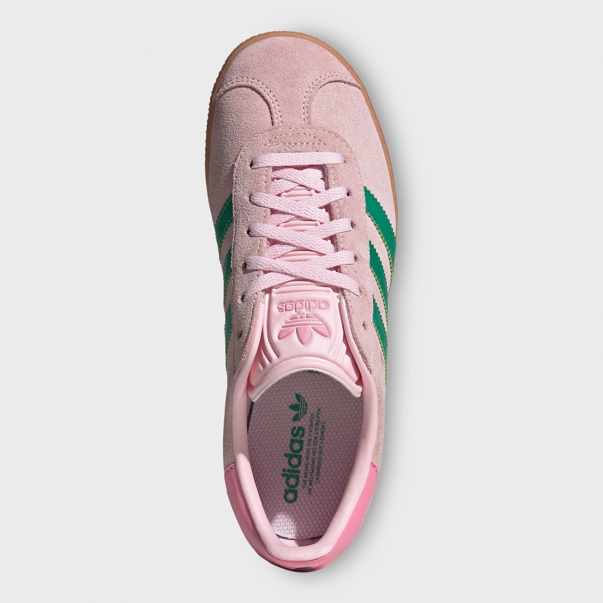 Elastic Fit Ventilation System adidas Juniors' Gazelle Clear Pink / Court Green - Bliss Pin