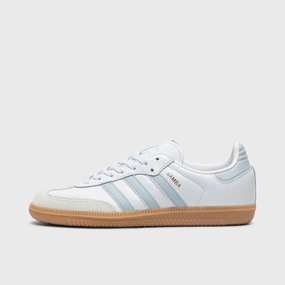 Flex Groove System Friction Free Laces adidas Juniors' Samba OG White / Halo Blue - Gum