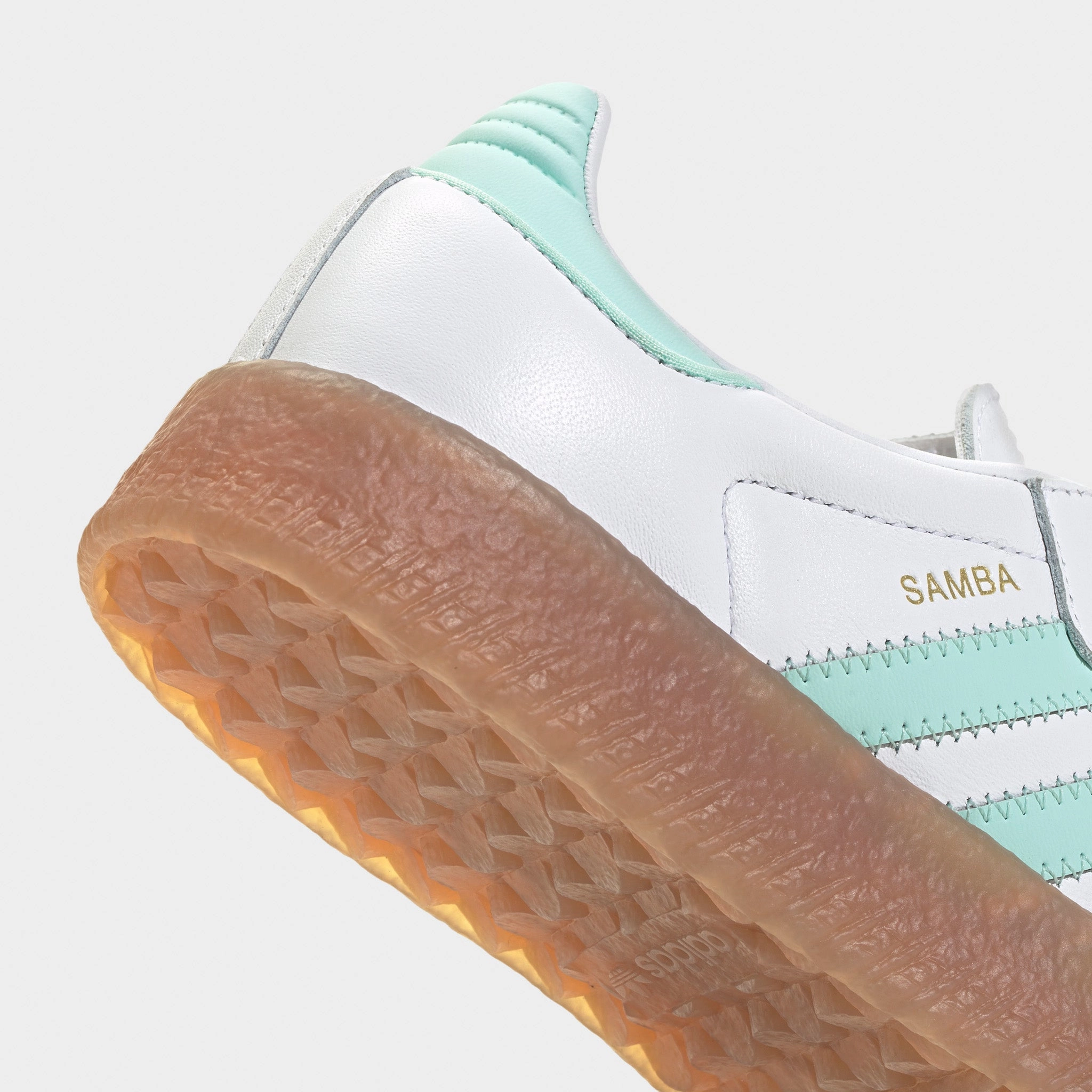adidas Juniors' Sambae White / Clear Mint - Gold Metallic Padded look