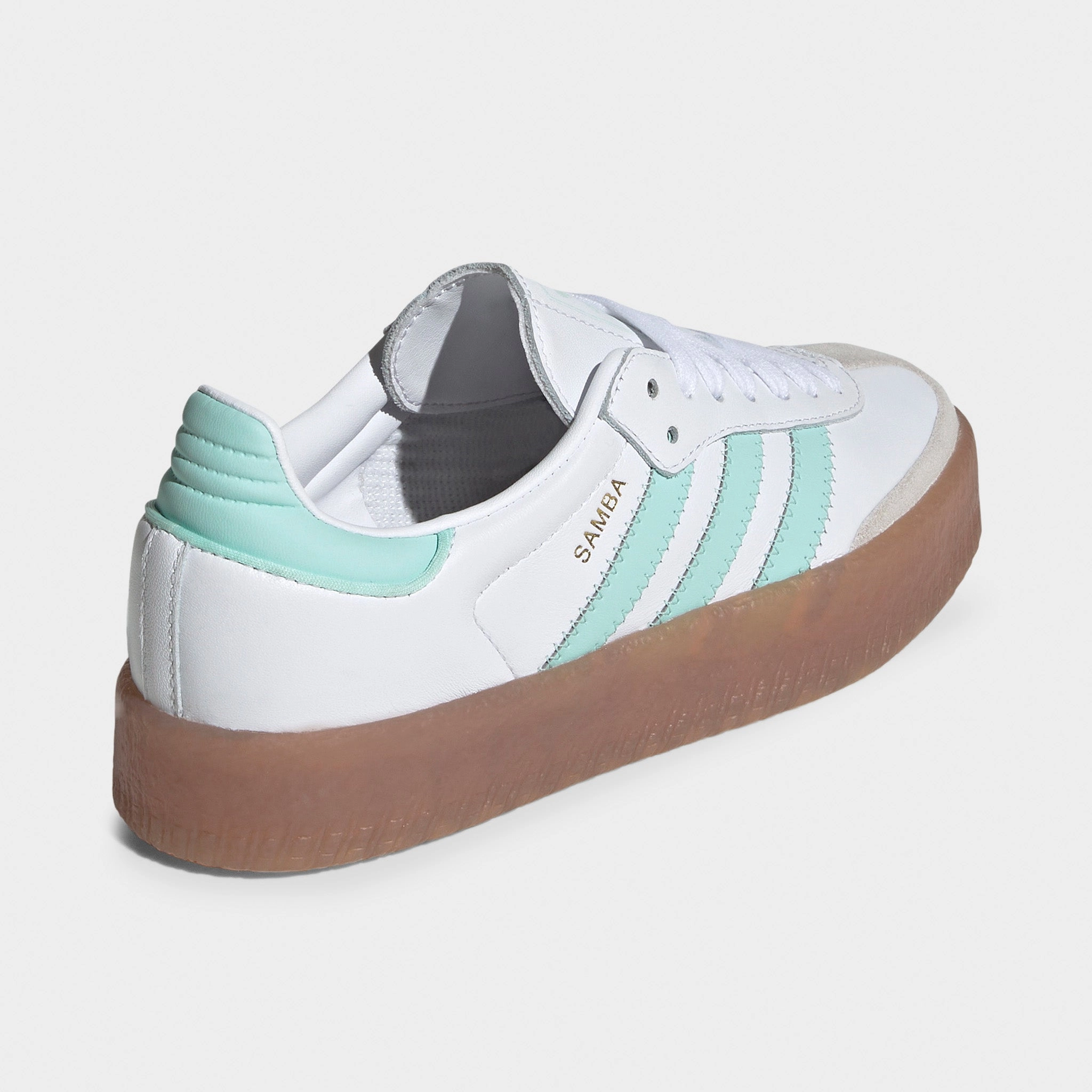 Padded Design adidas Juniors' Sambae White / Clear Mint - Gold Metallic