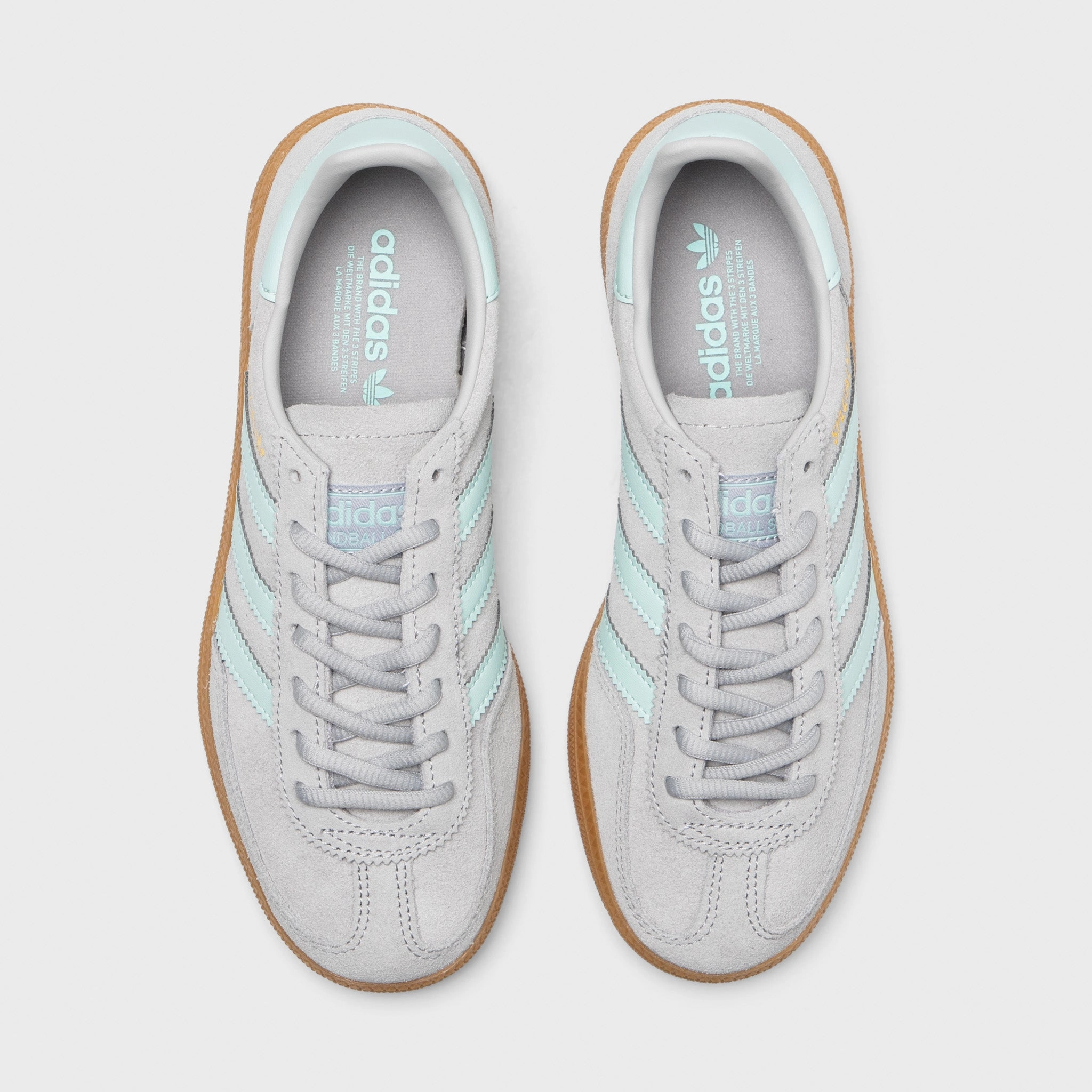 adidas Originals Juniors' Handball Spezial J Grey / Halo Mint - Gum Thickened Midsole