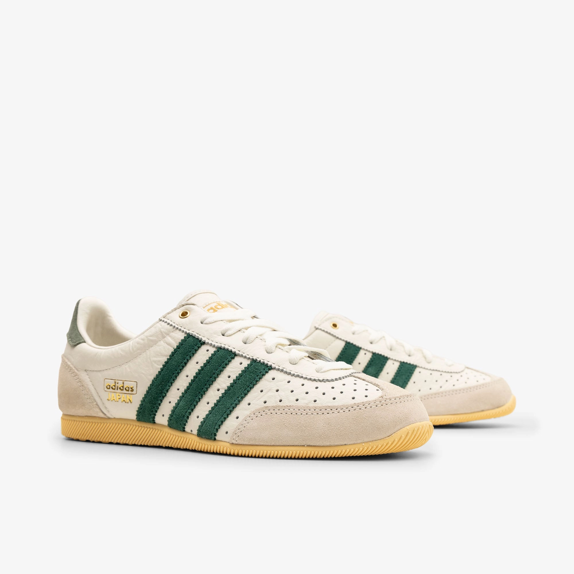 adidas Originals Women's Japan Off White / Collegiate Green Lace Up Closure Mechanism Stylish Stripes