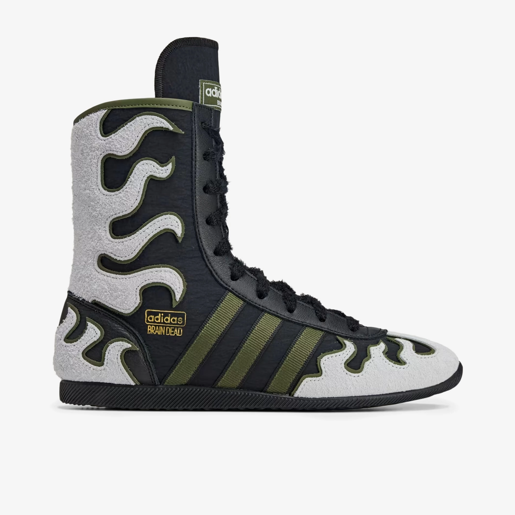 Upgraded cushioning adidas Originals x Brain Dead Japan Hi Core Black / Crystal White - Gold Metallic