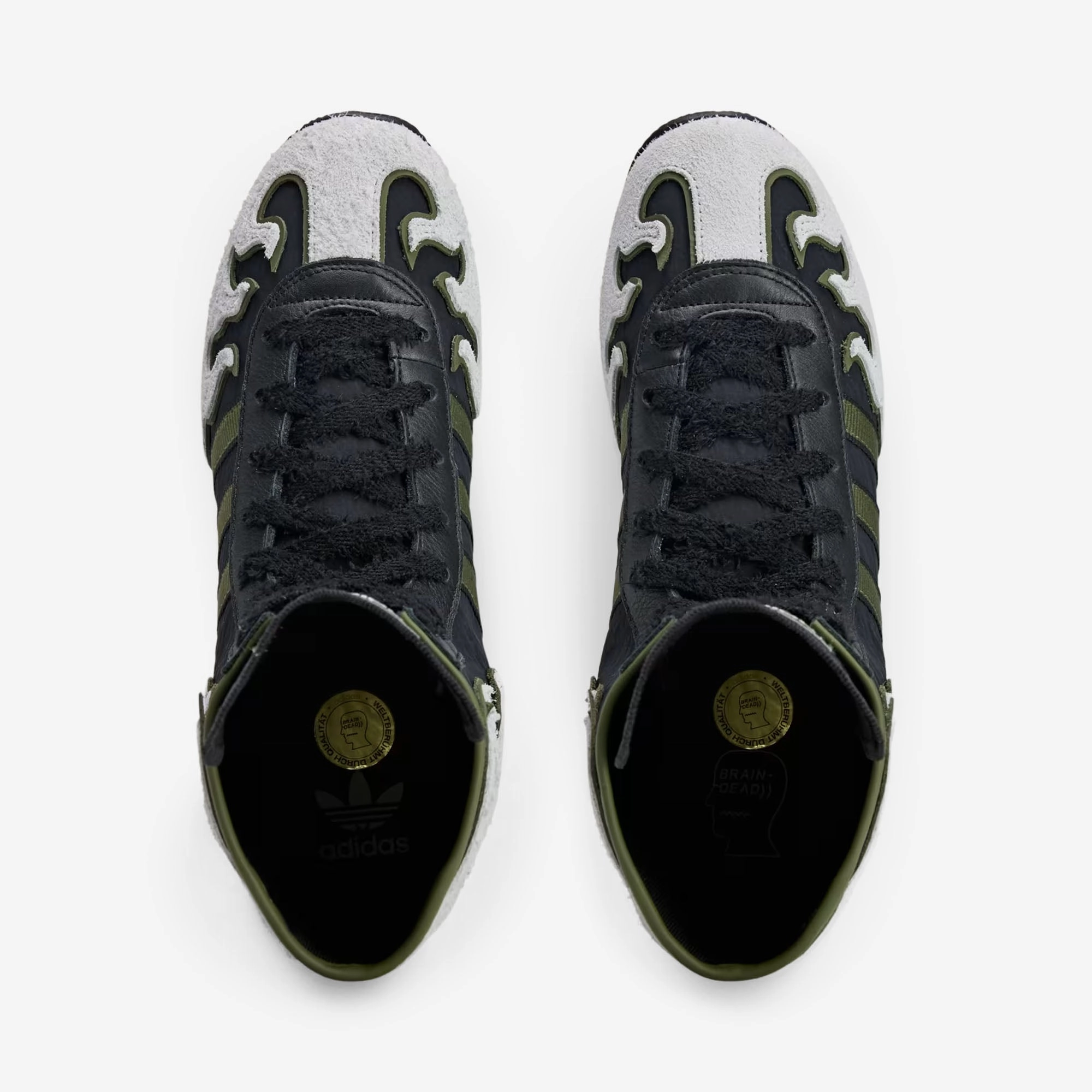 Elevated durability adidas Originals x Brain Dead Japan Hi Core Black / Crystal White - Gold Metallic