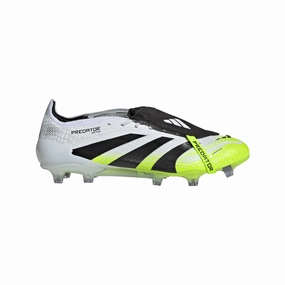 Adidas Predator Elite Fold-Over Tongue FG Football Boots (Cloud White/Core Black/Lucid Lemon) Ultimate Ease Impact Diffusion Tech