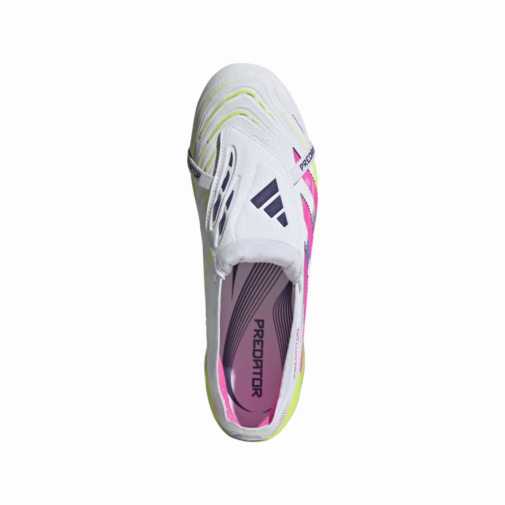 Sports-Friendly Adidas Predator Elite Fold-Over Tongue FG Football Boots (Cloud White/Lucid Pink/Lucid Lemon)