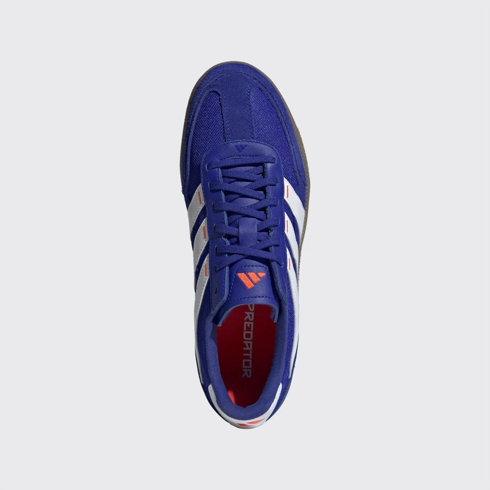 Adidas Predator Freestyle IN Indoor Football Shoes (Lucid Blue/White/Solar Red) Injection Molded Construction Gentle Texture