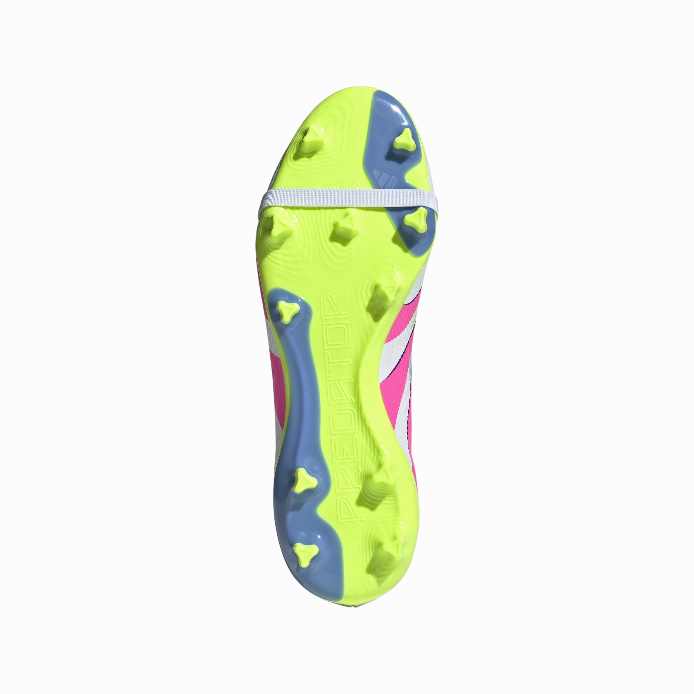 Adidas Predator League Fold-Over Tongue FG Football Boots (White/Lucid Pink/Lucid Lemon) Thermoplastic Bonding
