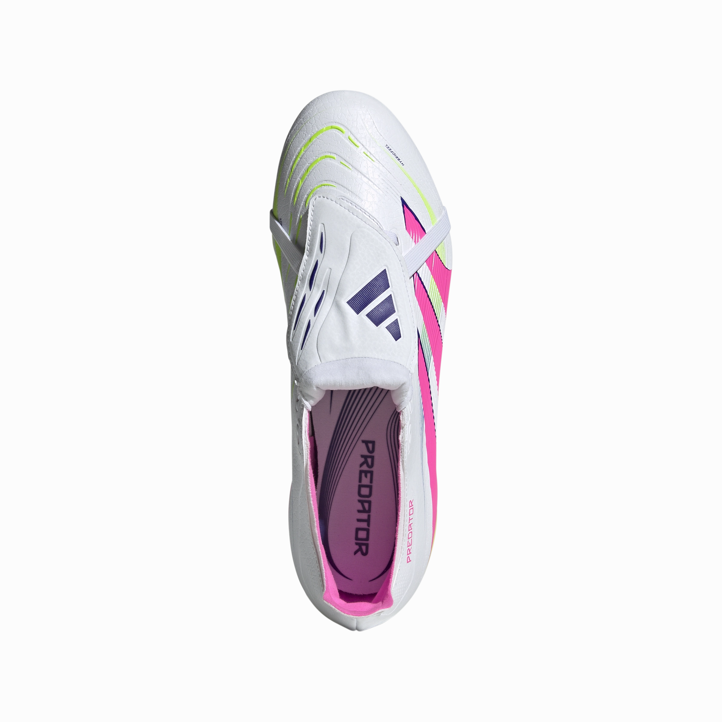Adidas Predator League Fold-Over Tongue FG Football Boots (White/Lucid Pink/Lucid Lemon) QuickDrying Bacterial Inhibition