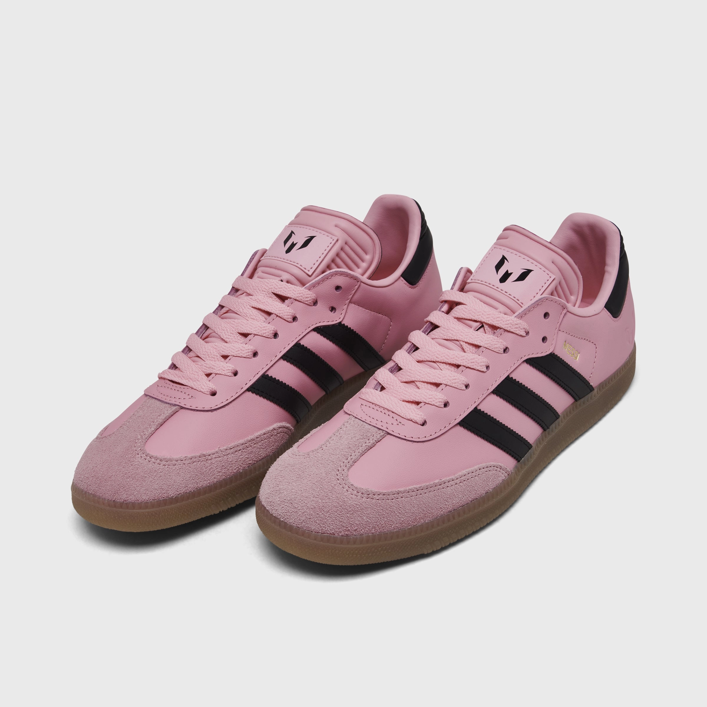 adidas Samba Messi Light Pink / Black Sweatproof Breathable Knit Upper