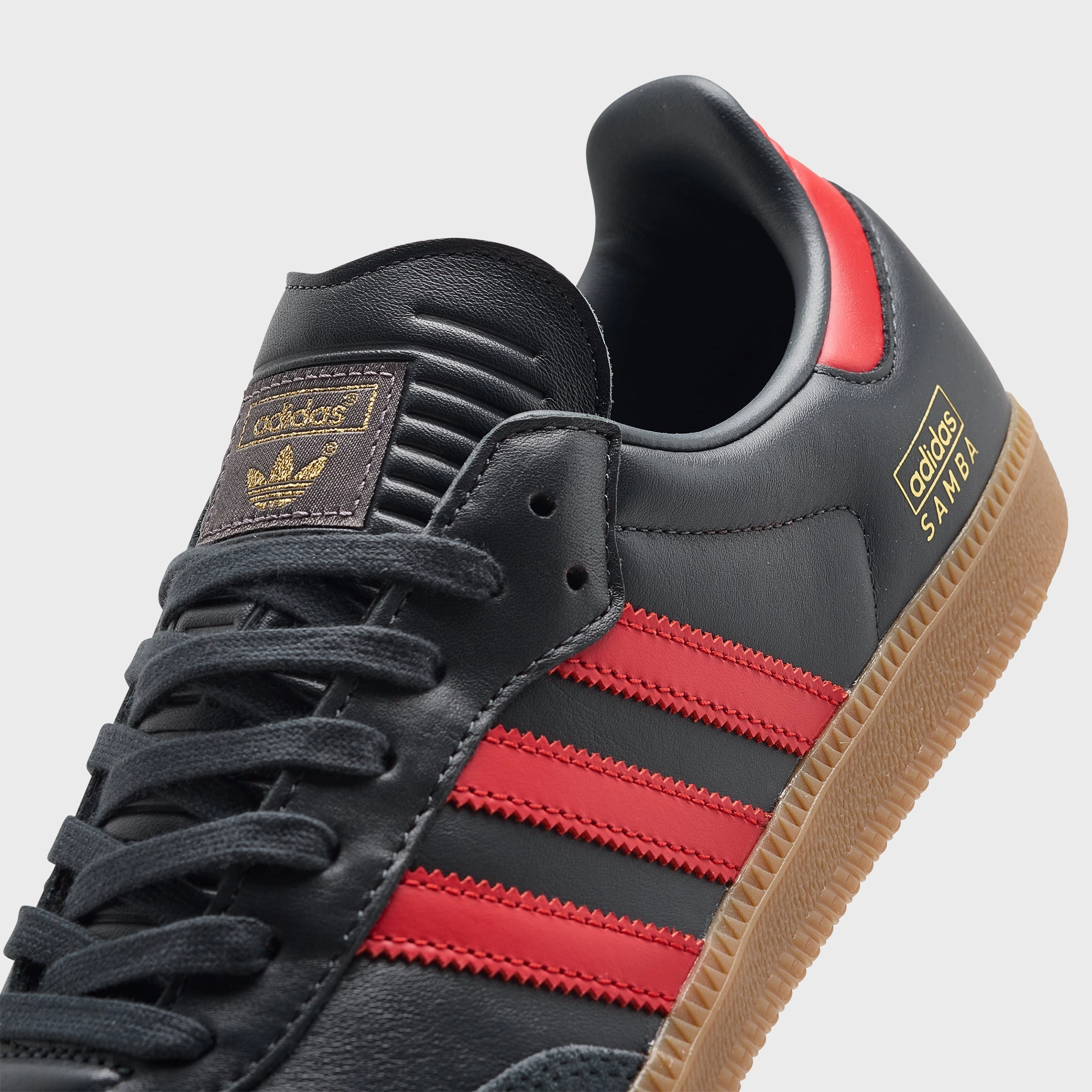 adidas Samba OG Carbon / Better Scarlet - Gum Memory Foam Insole Layer